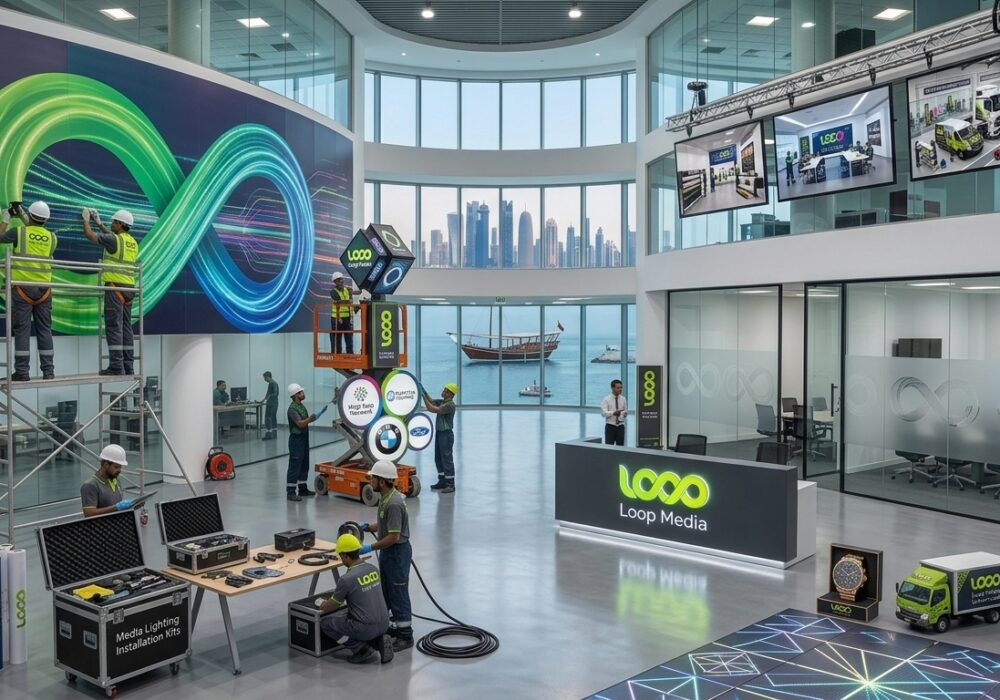 Loop Media corporate office branding